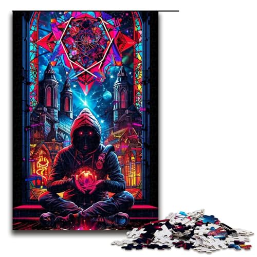 Puzzle mit 1000 Teilen für Erwachsene, Ninja in der Dunkelheit, Lernspiele, Geschenkideen für Teenager ab 14 Jahren (Größe 50 x 75 cm) von LLONGKT