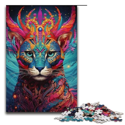 Puzzle mit 1000 Teilen für Erwachsene, Ozelot-Quizspiel, Stressabbau, schwierige Herausforderung, Größe 38 x 26 cm von LLONGKT