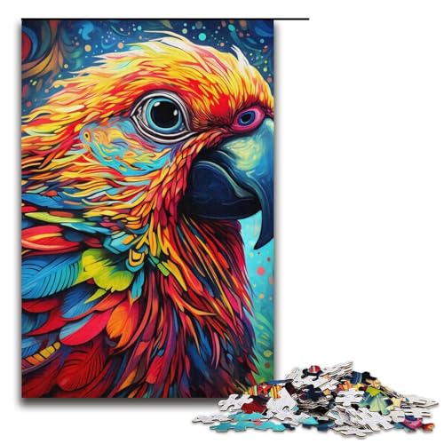 Puzzle mit 1000 Teilen für Erwachsene, Papagei, ganze Familie, für Teenager ab 14 Jahren, Größe 38 x 26 cm von LLONGKT