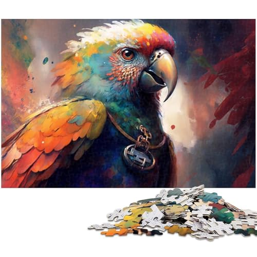 Puzzle mit 1000 Teilen für Erwachsene, Papageien-Puzzle für Erwachsene, Papppuzzle, Lernspiel, Größe 38 x 26 cm von LLONGKT