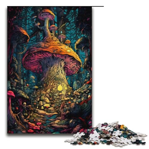 Puzzle mit 1000 Teilen für Erwachsene, Pilzwald-Königreich, Stressabbau-Spielzeug (Größe 38 x 26 cm) von LLONGKT