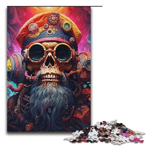 Puzzle mit 1000 Teilen für Erwachsene, Piratenkapitän-Skelett, Quizspiel zum Stressabbau, schwierige Herausforderung, Größe 38 x 26 cm Puzzle mit 1000 Teilen für Erwachsene, Piratenkapitän-Skelett, Quizspiel zum Stressabbau, schwierige Herausforderung, Größe 38 x 26 cm von LLONGKT