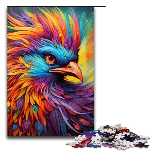 Puzzle mit 1000 Teilen für Erwachsene, Psychedelischer Phönixvogel, Denkspiel, Stressabbau, Urlaub zu Hause, Zeit totschlagen, Größe 50 x 75 cm von LLONGKT