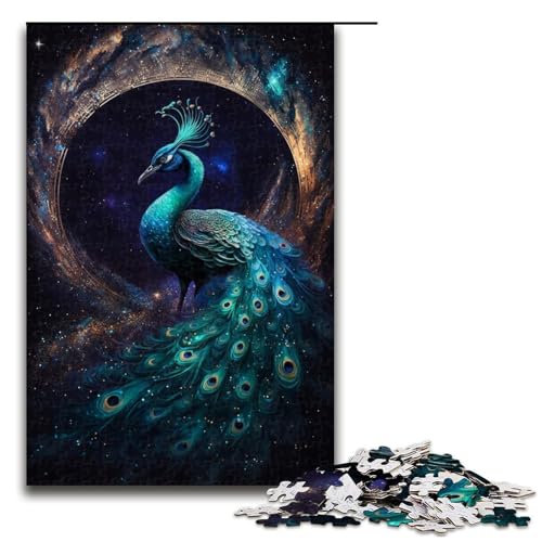 Puzzle mit 1000 Teilen für Erwachsene, Puzzle „Cosmic Peacock“, Quizspiel zum Stressabbau, schwierige Herausforderung, Größe 50 x 75 cm Puzzle mit 1000 Teilen für Erwachsene, Puzzle „Cosmic Peacock“, Quizspiel zum Stressabbau, schwierige Herausforderung, Größe 50 x 75 cm von LLONGKT