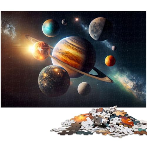 Puzzle mit 1000 Teilen für Erwachsene, Puzzle „Planeten der Sonne“, Quizspiel, anspruchsvoll zu vervollständigen, Aber unterhaltsam und humorvoll, Größe 38 x 26 cm von LLONGKT