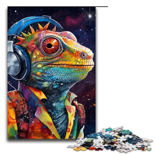 Puzzle mit 1000 Teilen für Erwachsene, Puzzle-Kunst, Chamäleon-Quizspiel, anspruchsvoll zu vervollständigen, Aber lustig und humorvoll, Größe 50 x 75 cm von LLONGKT