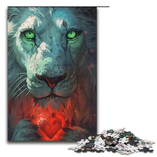 Puzzle mit 1000 Teilen für Erwachsene, Puzzle-Kunst, Löwen-Quizspiel, Stressabbau, schwierige Herausforderung, Größe 38 x 26 cm von LLONGKT