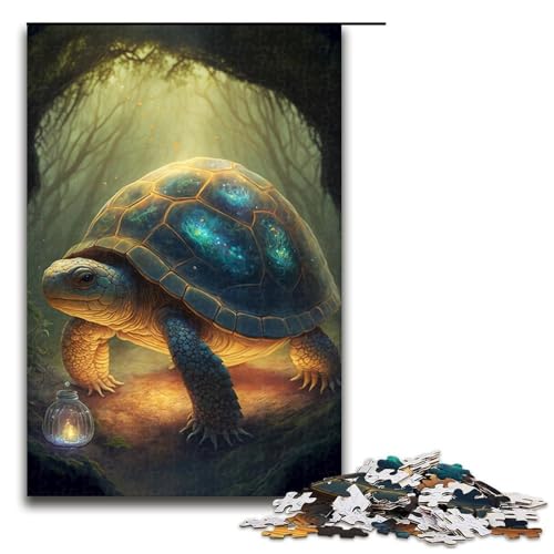 Puzzle mit 1000 Teilen für Erwachsene, Puzzle-Kunst, Schildkröten-Quizspiel, anspruchsvoll zu vervollständigen, Aber lustig und humorvoll, Größe 50 x 75 cm von LLONGKT