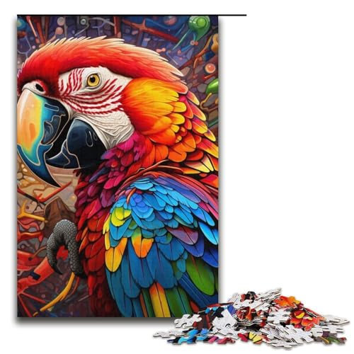 Puzzle mit 1000 Teilen für Erwachsene, Puzzle mit Tieren, Vögeln, Papageien, Quizspiel, Stressabbau, schwierige Herausforderung, Größe 38 x 26 cm Puzzle mit 1000 Teilen für Erwachsene, Puzzle mit Tieren, Vögeln, Papageien, Quizspiel, Stressabbau, schwierige Herausforderung, Größe 38 x 26 cm von LLONGKT