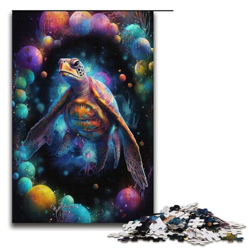 Puzzle mit 1000 Teilen für Erwachsene, Schildkröte, buntes Quizspiel, anspruchsvoll zu vervollständigen, Aber lustig und humorvoll, Größe 38 x 26 cm Puzzle mit 1000 Teilen für Erwachsene, Schildkröte, buntes Quizspiel, anspruchsvoll zu vervollständigen, Aber lustig und humorvoll, Größe 38 x 26 cm von LLONGKT