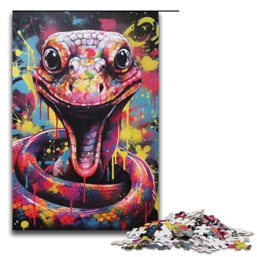 Puzzle mit 1000 Teilen für Erwachsene, Schlangen-Graffiti-Mal-Quizspiel, anspruchsvoll zu vervollständigen, Aber lustig und humorvoll, Größe 38 x 26 cm Puzzle mit 1000 Teilen für Erwachsene, Schlangen-Graffiti-Mal-Quizspiel, anspruchsvoll zu vervollständigen, Aber lustig und humorvoll, Größe 38 x 26 cm von LLONGKT