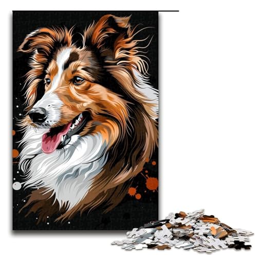 Puzzle mit 1000 Teilen für Erwachsene, Shetland Sheepdog, Denkspiel, herausfordernd, Aber unterhaltsam und humorvoll, Größe 50 x 75 cm Puzzle mit 1000 Teilen für Erwachsene, Shetland Sheepdog, Denkspiel, herausfordernd, Aber unterhaltsam und humorvoll, Größe 50 x 75 cm von LLONGKT