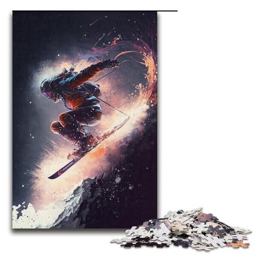Puzzle mit 1000 Teilen für Erwachsene, Skifahren in den Bergen, Lernspiele, tolle Geschenke und Spielzeuge für Teenager ab 14 Jahren, Größe 38 x 26 cm Puzzle mit 1000 Teilen für Erwachsene, Skifahren in den Bergen, Lernspiele, tolle Geschenke und Spielzeuge für Teenager ab 14 Jahren, Größe 38 x 26 cm von LLONGKT