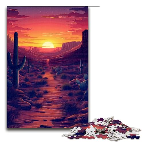 Puzzle mit 1000 Teilen für Erwachsene, Sonnenuntergang in der Wüste, Lernspiele, Geschenkideen für Teenager ab 14 Jahren (Größe 50 x 75 cm) von LLONGKT