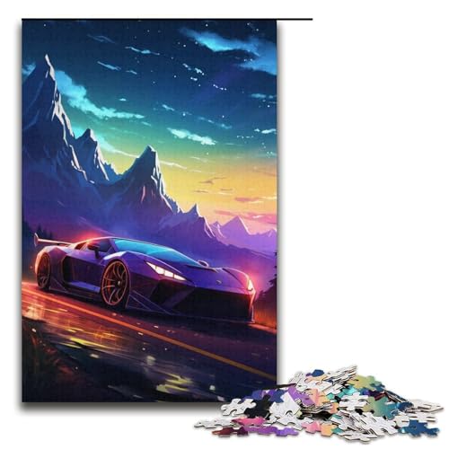 Puzzle mit 1000 Teilen für Erwachsene, Sportwagen unter dem Nachthimmel, Denkspiel, herausfordernd, Aber unterhaltsam und humorvoll, Größe 38 x 26 cm Puzzle mit 1000 Teilen für Erwachsene, Sportwagen unter dem Nachthimmel, Denkspiel, herausfordernd, Aber unterhaltsam und humorvoll, Größe 38 x 26 cm von LLONGKT