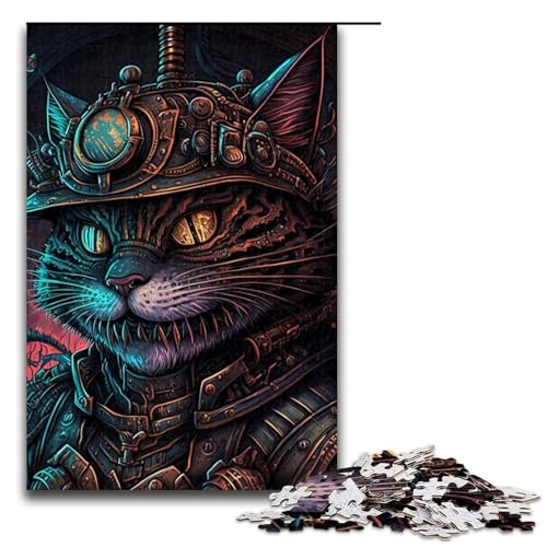 Puzzle mit 1000 Teilen für Erwachsene, Steampunk-Katzen-Quizspiel, Stressabbau, schwierige Herausforderung, Größe 50 x 75 cm Puzzle mit 1000 Teilen für Erwachsene, Steampunk-Katzen-Quizspiel, Stressabbau, schwierige Herausforderung, Größe 50 x 75 cm von LLONGKT