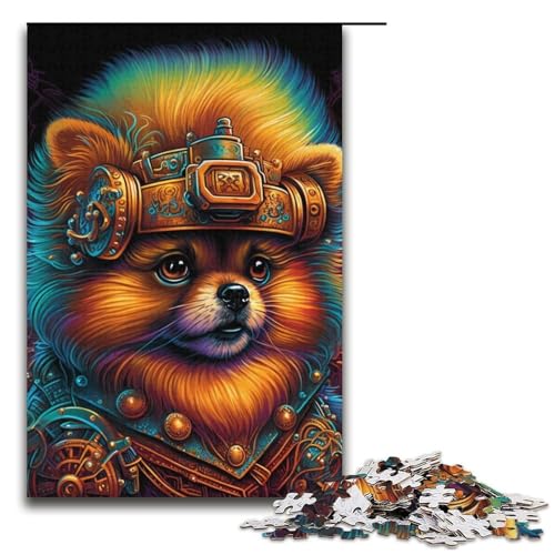 Puzzle mit 1000 Teilen für Erwachsene, Steampunk-Puzzle mit Zwergspitz, Denkspiel, anspruchsvoll, Aber unterhaltsam und humorvoll, Größe 38 x 26 cm Puzzle mit 1000 Teilen für Erwachsene, Steampunk-Puzzle mit Zwergspitz, Denkspiel, anspruchsvoll, Aber unterhaltsam und humorvoll, Größe 38 x 26 cm von LLONGKT
