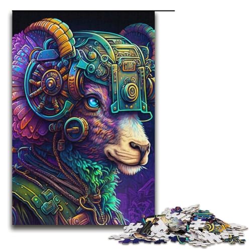 Puzzle mit 1000 Teilen für Erwachsene, Steampunk-Schaf-Quizspiel, Stressabbau, schwierige Herausforderung, Größe 38 x 26 cm Puzzle mit 1000 Teilen für Erwachsene, Steampunk-Schaf-Quizspiel, Stressabbau, schwierige Herausforderung, Größe 38 x 26 cm von LLONGKT