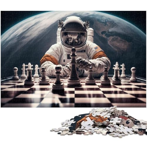 Puzzle mit 1000 Teilen für Erwachsene, Teenager, Astronauten Spielen Schach, Puzzle für Erwachsene, Holzpuzzle, Lernspiel, Größe 50 x 75 cm Puzzle mit 1000 Teilen für Erwachsene, Teenager, Astronauten Spielen Schach, Puzzle für Erwachsene, Holzpuzzle, Lernspiel, Größe 50 x 75 cm von LLONGKT