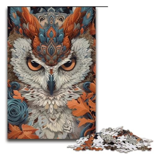 Puzzle mit 1000 Teilen für Erwachsene, Tier-Eulen-Puzzle, Lernspiele, Geschenkideen für Teenager ab 14 Jahren (Größe 38 x 26 cm) von LLONGKT