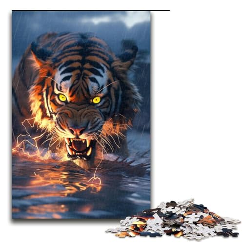 Puzzle mit 1000 Teilen für Erwachsene, Tiger-Quizspiel, Stressabbau, schwierige Herausforderung, Größe 50 x 75 cm von LLONGKT