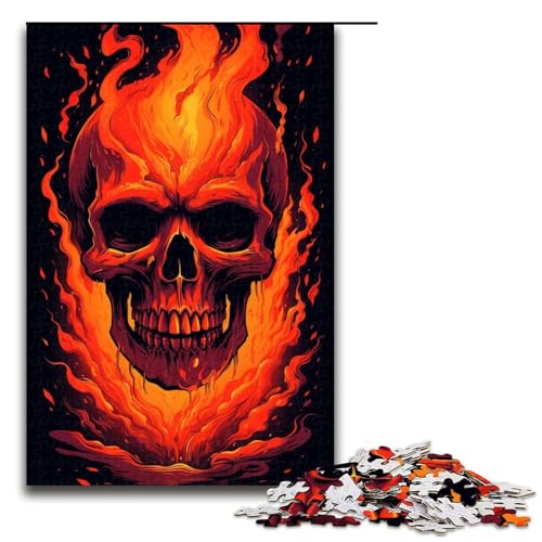 Puzzle mit 1000 Teilen für Erwachsene, Totenkopf aus Feuer, Denkspiel, herausfordernd, Aber unterhaltsam und humorvoll, Größe 50 x 75 cm Puzzle mit 1000 Teilen für Erwachsene, Totenkopf aus Feuer, Denkspiel, herausfordernd, Aber unterhaltsam und humorvoll, Größe 50 x 75 cm von LLONGKT