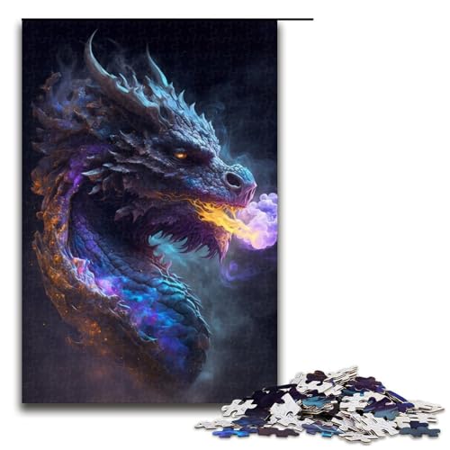 Puzzle mit 1000 Teilen für Erwachsene, Weltraumdrache, Lernpuzzle, Größe 50 x 75 cm von LLONGKT