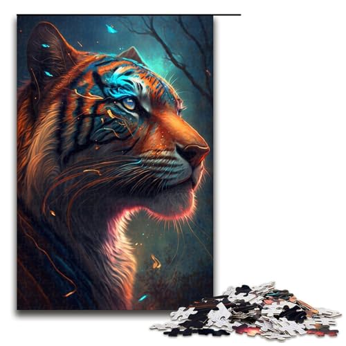 Puzzle mit 1000 Teilen für Erwachsene, Weltraumtiger-Puzzle, Quizspiel, Geburtstagsgeschenk, Geschenke, Wandkunst (Größe 50 x 75 cm) von LLONGKT