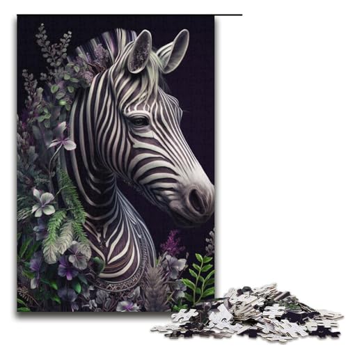Puzzle mit 1000 Teilen für Erwachsene, Zebra-Quizspiel, Stressabbau, schwierige Herausforderung, Größe 38 x 26 cm von LLONGKT