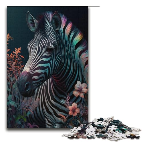 Puzzle mit 1000 Teilen für Erwachsene, Zebra-Quizspiel, anspruchsvoll zu vervollständigen, Aber unterhaltsam und humorvoll, Größe 38 x 26 cm von LLONGKT
