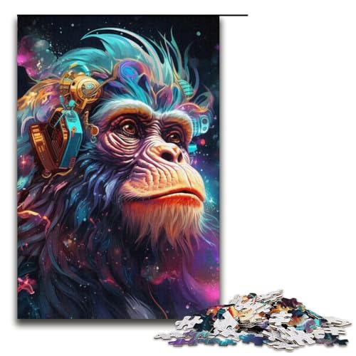 Puzzle mit 1000 Teilen für Erwachsene, buntes Affen-Quizspiel, zum Stressabbau, schwierige Herausforderung, Größe 38 x 26 cm Puzzle mit 1000 Teilen für Erwachsene, buntes Affen-Quizspiel, zum Stressabbau, schwierige Herausforderung, Größe 38 x 26 cm von LLONGKT