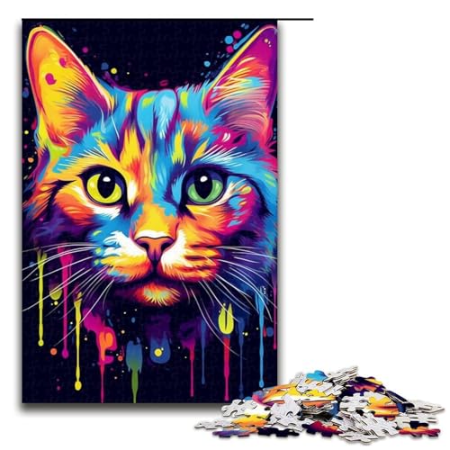 Puzzle mit 1000 Teilen für Erwachsene, buntes Graffiti-Katzen-Quizspiel, anspruchsvoll zu vervollständigen, Aber unterhaltsam und humorvoll, Größe 50 x 75 cm Puzzle mit 1000 Teilen für Erwachsene, buntes Graffiti-Katzen-Quizspiel, anspruchsvoll zu vervollständigen, Aber unterhaltsam und humorvoll, Größe 50 x 75 cm von LLONGKT