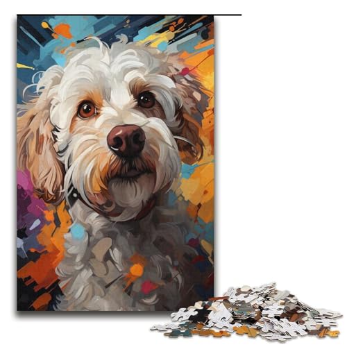Puzzle mit 1000 Teilen für Erwachsene, buntes Hunde-Quizspiel, anspruchsvoll zu vervollständigen, Aber lustig und humorvoll, Größe 38 x 26 cm von LLONGKT