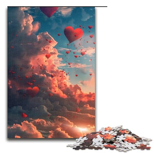 Puzzle mit 1000 Teilen für Erwachsene, buntes Liebeswolken-Quizspiel, anspruchsvoll zu vervollständigen, Aber lustig und humorvoll, Größe 50 x 75 cm von LLONGKT
