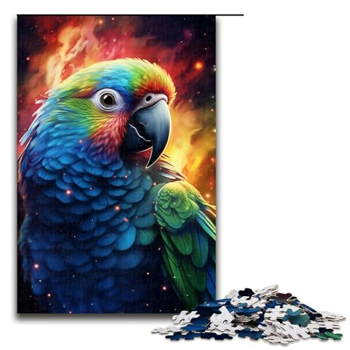 Puzzle mit 1000 Teilen für Erwachsene, buntes Papageien-Puzzle, Stressabbau-Spielzeug (Größe 50 x 75 cm) von LLONGKT