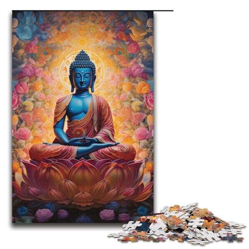 Puzzle mit 1000 Teilen für Erwachsene, psychedelisches Buddha-Quizspiel, anspruchsvoll zu vervollständigen, Aber unterhaltsam und humorvoll, Größe 38 x 26 cm von LLONGKT
