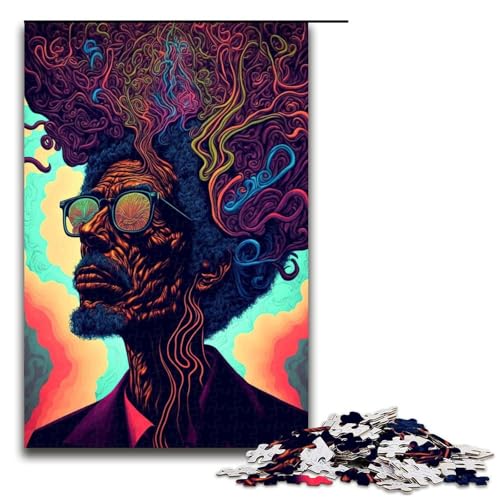 Puzzle mit 1000 Teilen für Erwachsene, psychedelisches Denkspiel, Lernspiele, tolle Geschenke und Spielzeuge für Teenager ab 14 Jahren, Größe 50 x 75 cm von LLONGKT