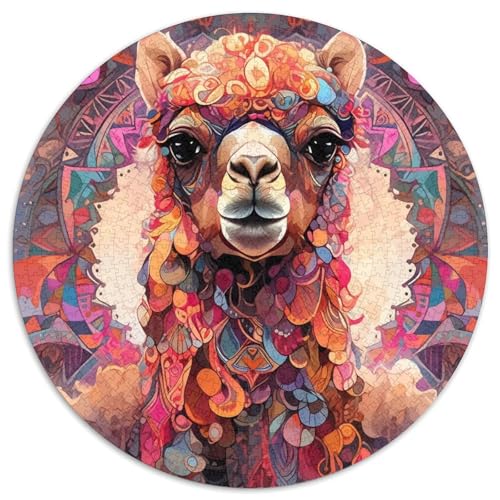 Puzzle mit 1000 Teilen für Erwachsene, rundes Kamel-Puzzle aus Karton, anspruchsvolles Denkspiel für Teenager, perfekt als Heimdekoration oder Geschenk (67,5 x 67,5 cm) von LLONGKT