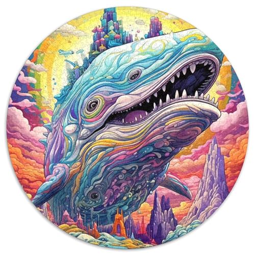 Puzzle mit 1000 Teilen für Erwachsene, rundes Wal-Papierpuzzle, anspruchsvolles Denkspiel für Teenager, perfekt als Heimdekoration oder Geschenk (Größe 67,5 x 67,5 cm) von LLONGKT