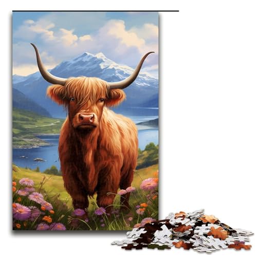 Puzzle mit 1000 Teilen für Erwachsene, schottisches Kuh-Quizspiel, Stressabbau, schwierige Herausforderung, Größe 50 x 75 cm Puzzle mit 1000 Teilen für Erwachsene, schottisches Kuh-Quizspiel, Stressabbau, schwierige Herausforderung, Größe 50 x 75 cm von LLONGKT