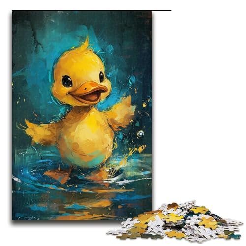 Puzzle mit 1000 Teilen für Erwachsene, süßes kleines gelbes Enten-Puzzle, Lernspiele, Geschenkideen für Teenager ab 14 Jahren (Größe 50 x 75 cm) von LLONGKT