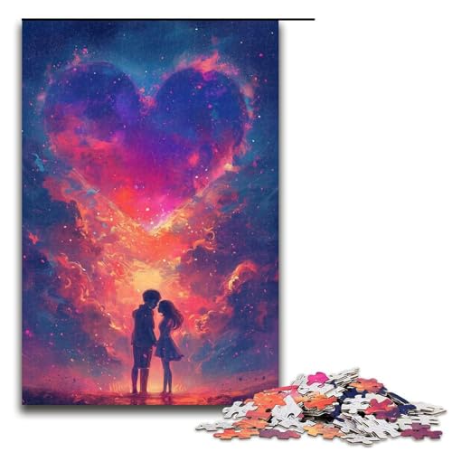Puzzle mit 1000 Teilen für Erwachsene, verliebtes Paar, interessantes Puzzle zur Stressreduzierung, anspruchsvolles, lustiges Familienspiel (Größe 50 x 75 cm) von LLONGKT