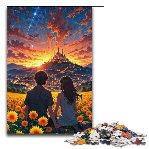 Puzzle mit 1000 Teilen für Erwachsene im japanischen Stil, Lernspiele, Geschenkideen für Teenager ab 14 Jahren (Größe 38 x 26 cm) von LLONGKT