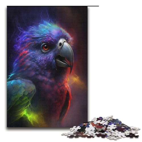 Puzzles 1000 Teile Magischer Papagei Puzzle für Erwachsene, Papppuzzle, Mitmachspiel (Größe 38 x 26 cm) von LLONGKT