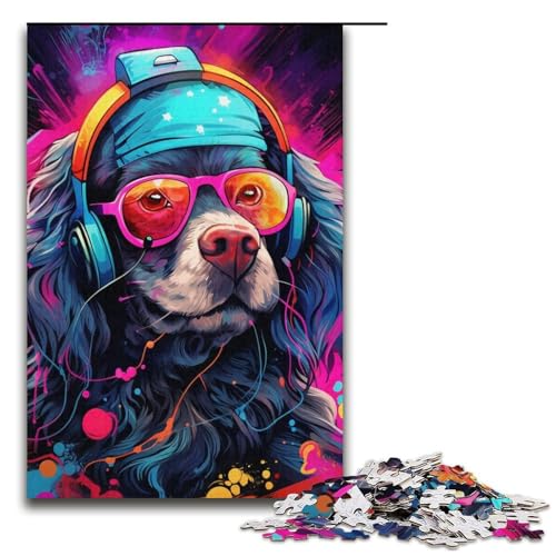 Puzzles Kopfhörer Hund 1000-teiliges Puzzle für Erwachsene, Lernspiele, Künstlersammlung, Bildende Kunst für Jugendliche ab 14 Jahren, Größe 38 x 26 cm Puzzles Kopfhörer Hund 1000-teiliges Puzzle für Erwachsene, Lernspiele, Künstlersammlung, Bildende Kunst für Jugendliche ab 14 Jahren, Größe 38 x 26 cm von LLONGKT