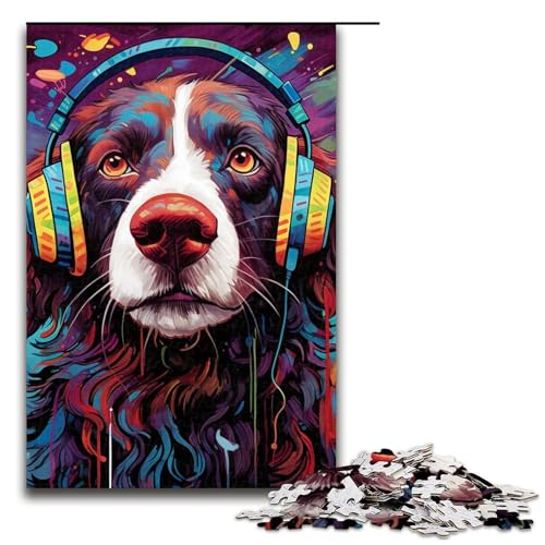 Puzzles Kopfhörer Hund 1000-teiliges Puzzle für Erwachsene, Lernspiele, Künstlersammlung, Bildende Kunst für Jugendliche ab 14 Jahren, Größe 50 x 75 cm Puzzles Kopfhörer Hund 1000-teiliges Puzzle für Erwachsene, Lernspiele, Künstlersammlung, Bildende Kunst für Jugendliche ab 14 Jahren, Größe 50 x 75 cm von LLONGKT