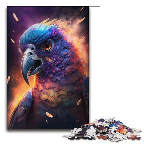 Puzzles Magischer Papagei für Erwachsene, 1000-teiliges Puzzle aus Pappe, Größe 38 x 26 cm von LLONGKT