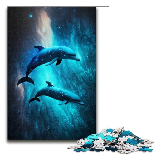 Puzzles für Erwachsene, 1000 Delfin-Puzzles für Erwachsene, Holzpuzzle, Lernspiel, Größe 50 x 75 cm Puzzles für Erwachsene, 1000 Delfin-Puzzles für Erwachsene, Holzpuzzle, Lernspiel, Größe 50 x 75 cm von LLONGKT