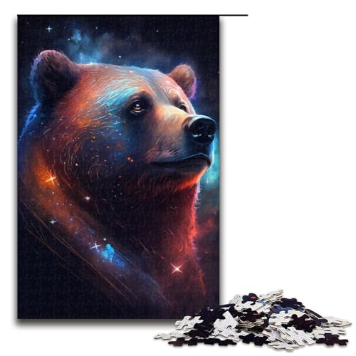 Puzzles für Erwachsene, 1000 Puzzles mit dem Motiv „Weltraum-Eisbär“, Holzpuzzle, Lernspiel, Größe 50 x 75 cm von LLONGKT