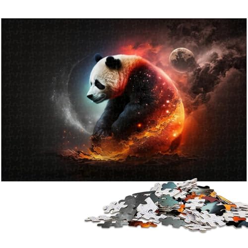 Puzzles mit 1000 Teilen für Erwachsene, Teenager, Panda-Puzzle für Erwachsene, Holzpuzzle, Lernspiel, Größe 50 x 75 cm von LLONGKT
